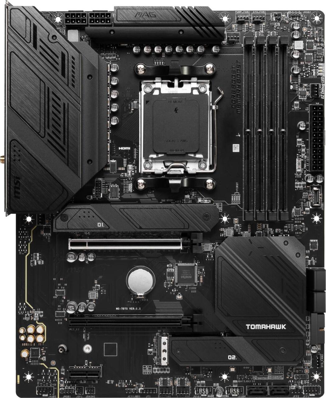 MSI MAG B650 Tomahawk WIFI AMD Socket AM5 AMD Ryzen 7000 Series Socket AM5 DDR5-SDRAM 128 GB MSI MAG B650 Tomahawk WIFI AMD Socket AM5 AMD Ryzen 7000 Series Socket AM5 DDR5-SDRAM 128 GB